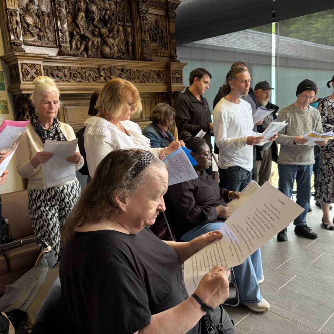 Nemo Arts Community choir singing at Castlemilk Stables